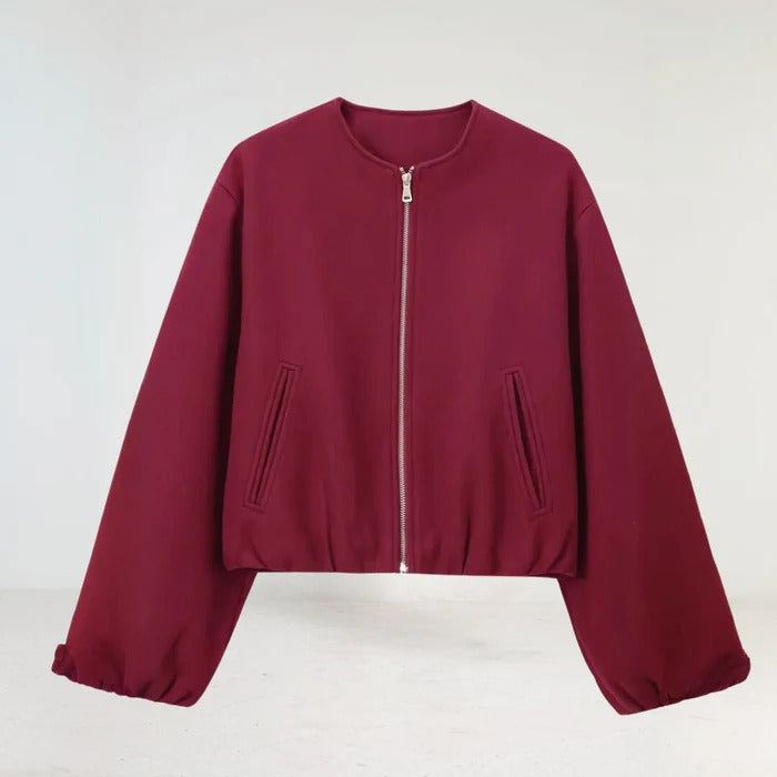 Cropped Balloon-Sleeve Jacket