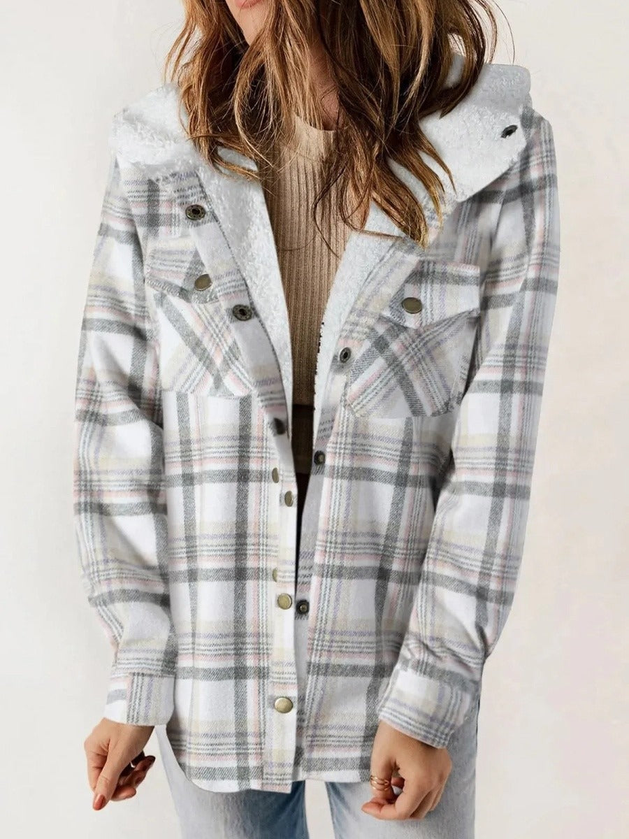 Fall Plaid Hooded Shacket
