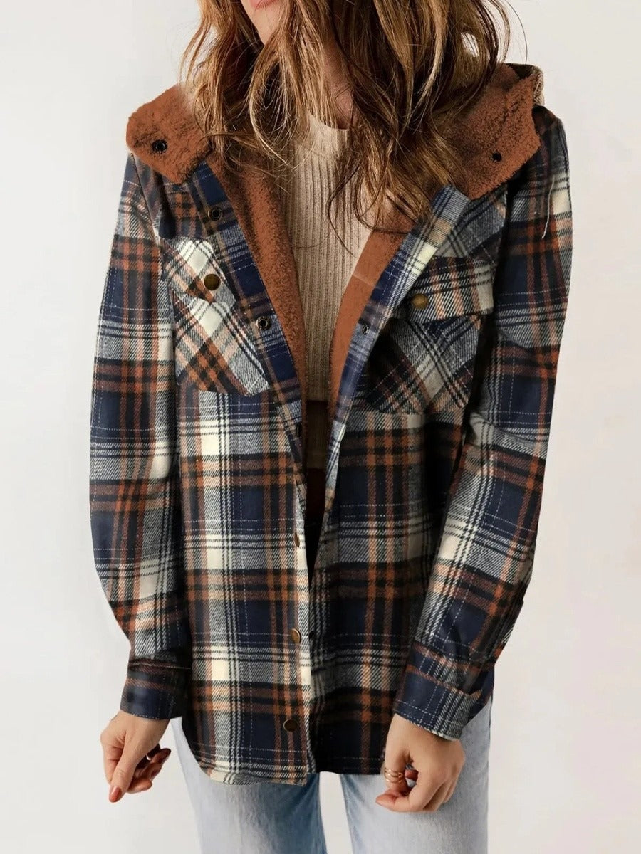Fall Plaid Hooded Shacket