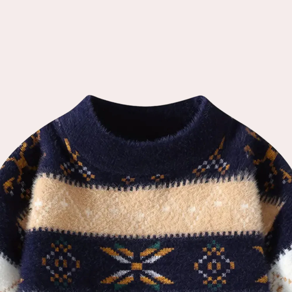 Fall Brushed Geo Stripe Sweater