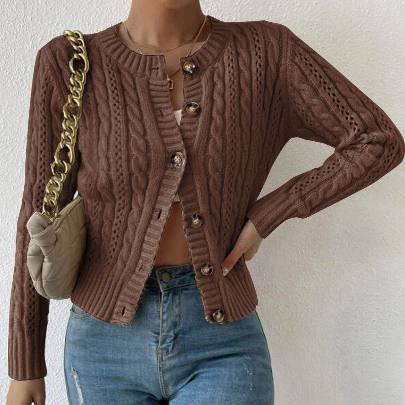 Cable Knit Button Cardigan