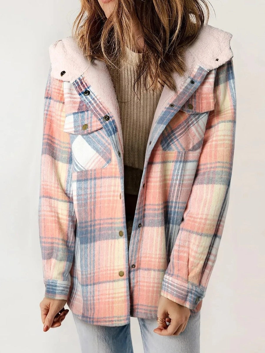 Fall Plaid Hooded Shacket