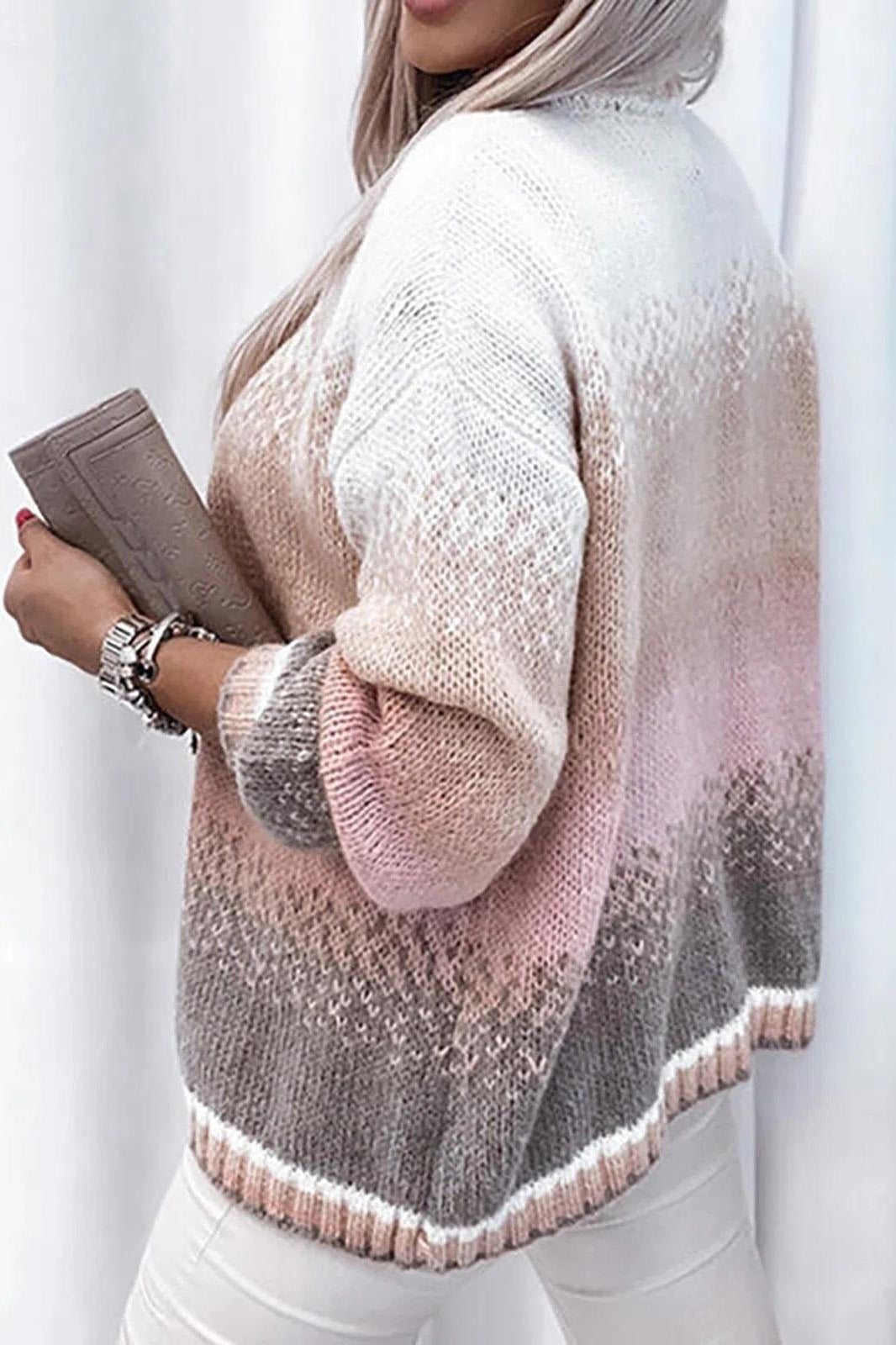 Blush Gradient Knit Cardigan