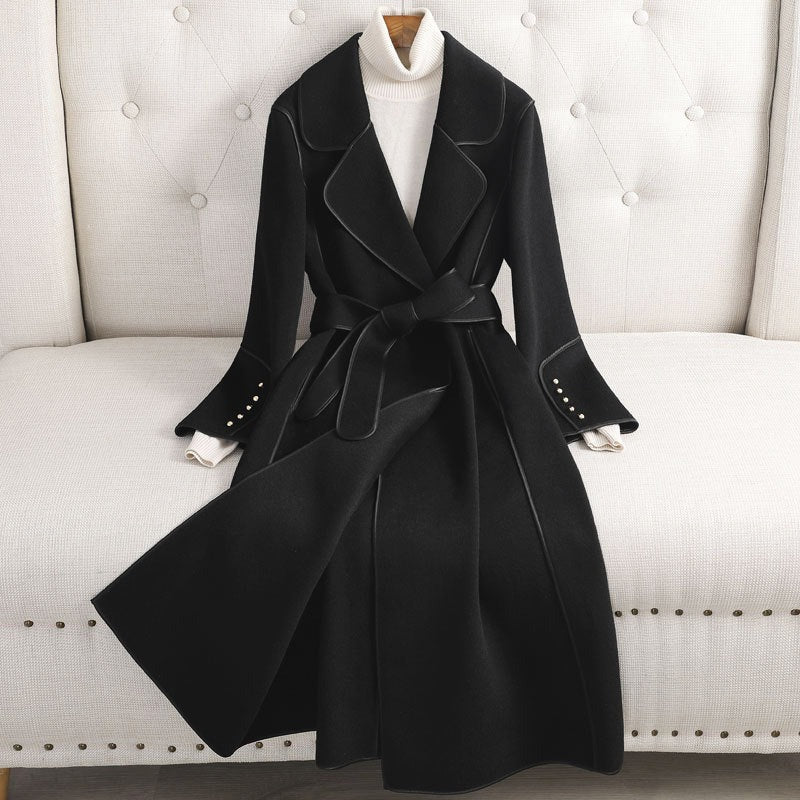 Fall Long Wool Belted Coat