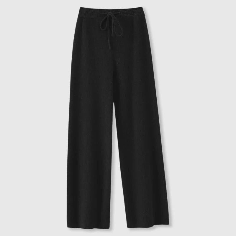 Drawstring Wide-Leg Knit Pants