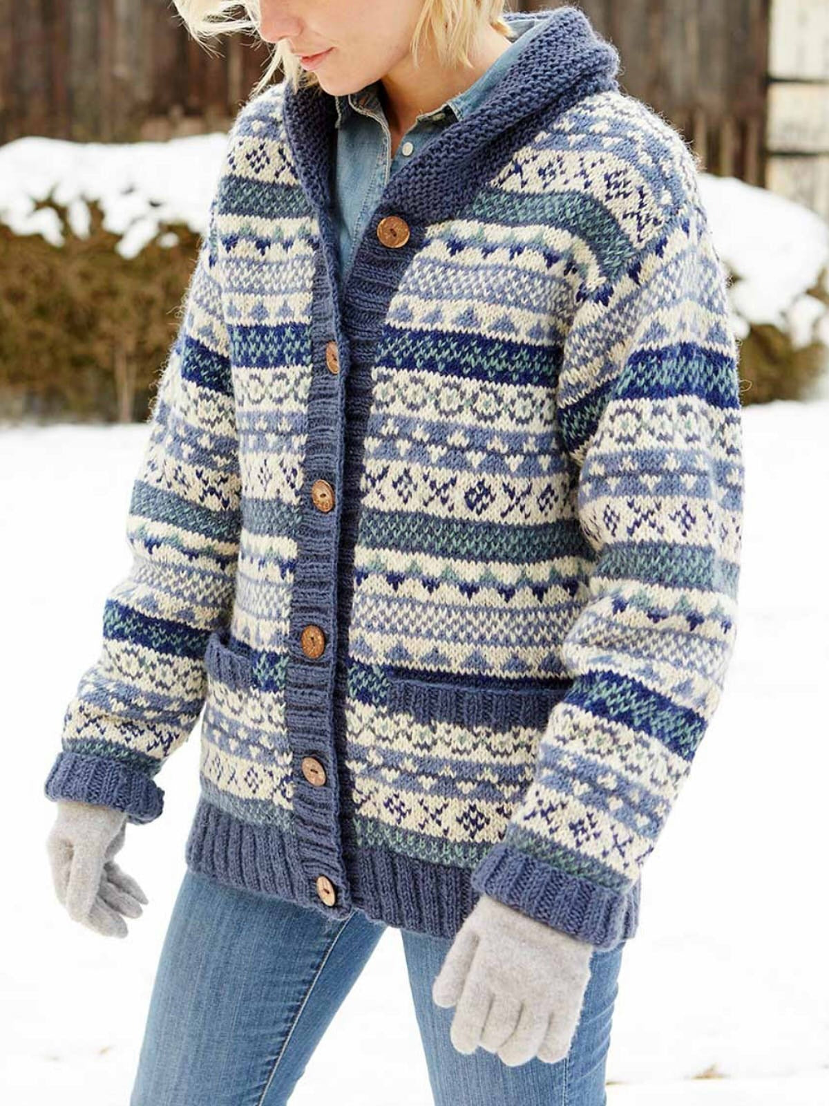 Fair Isle Button Cardigan