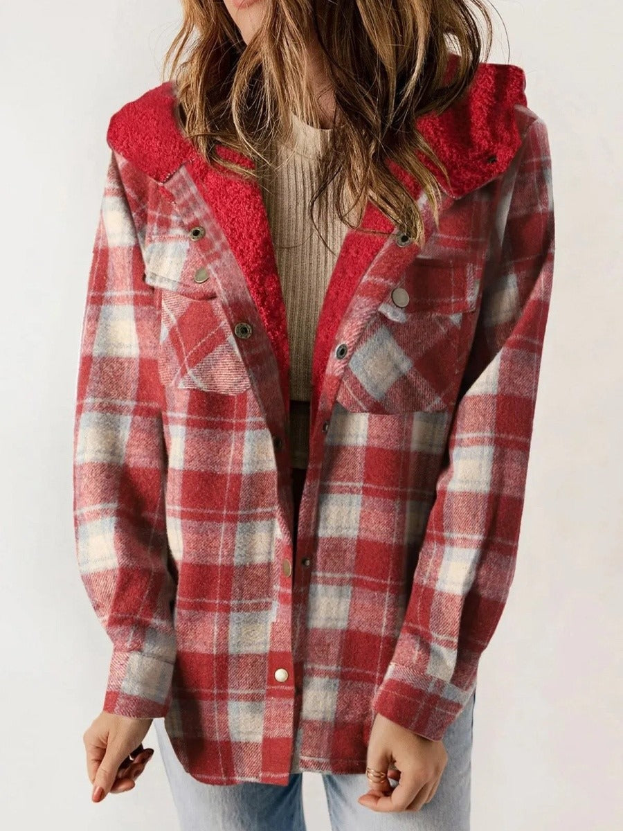 Fall Plaid Hooded Shacket