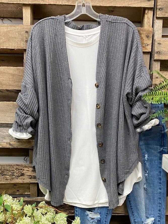Fall Waffle Knit Cardigan