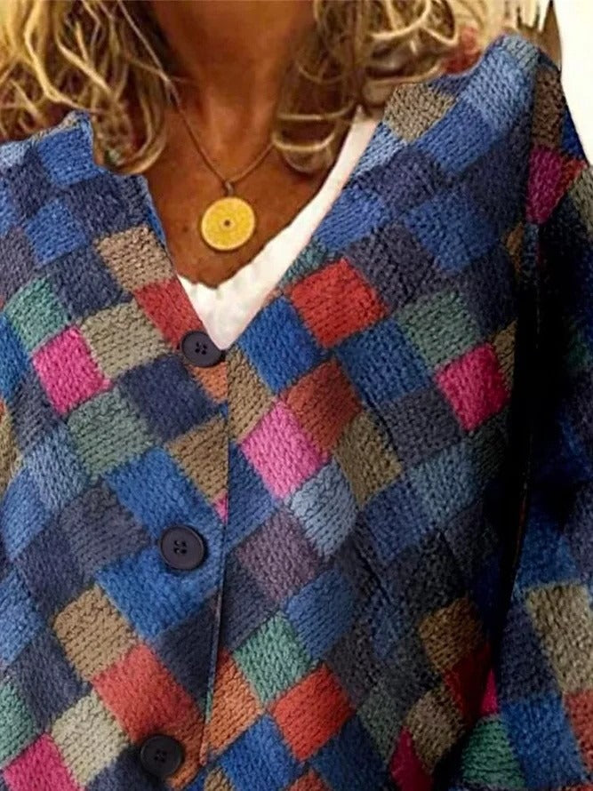 Patchwork Print Cardigan