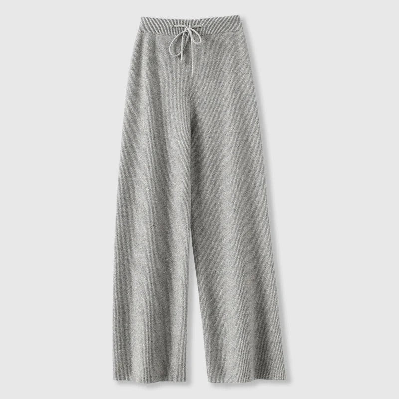 Drawstring Wide-Leg Knit Pants