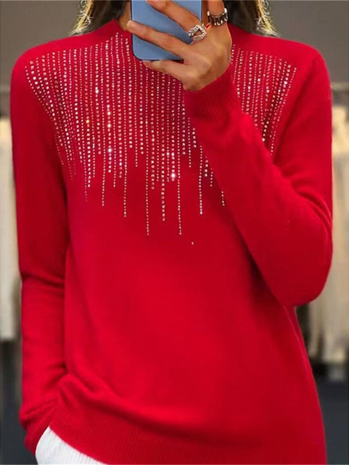 Fall Beaded Knit Sweater