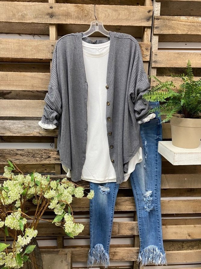 Fall Waffle Knit Cardigan