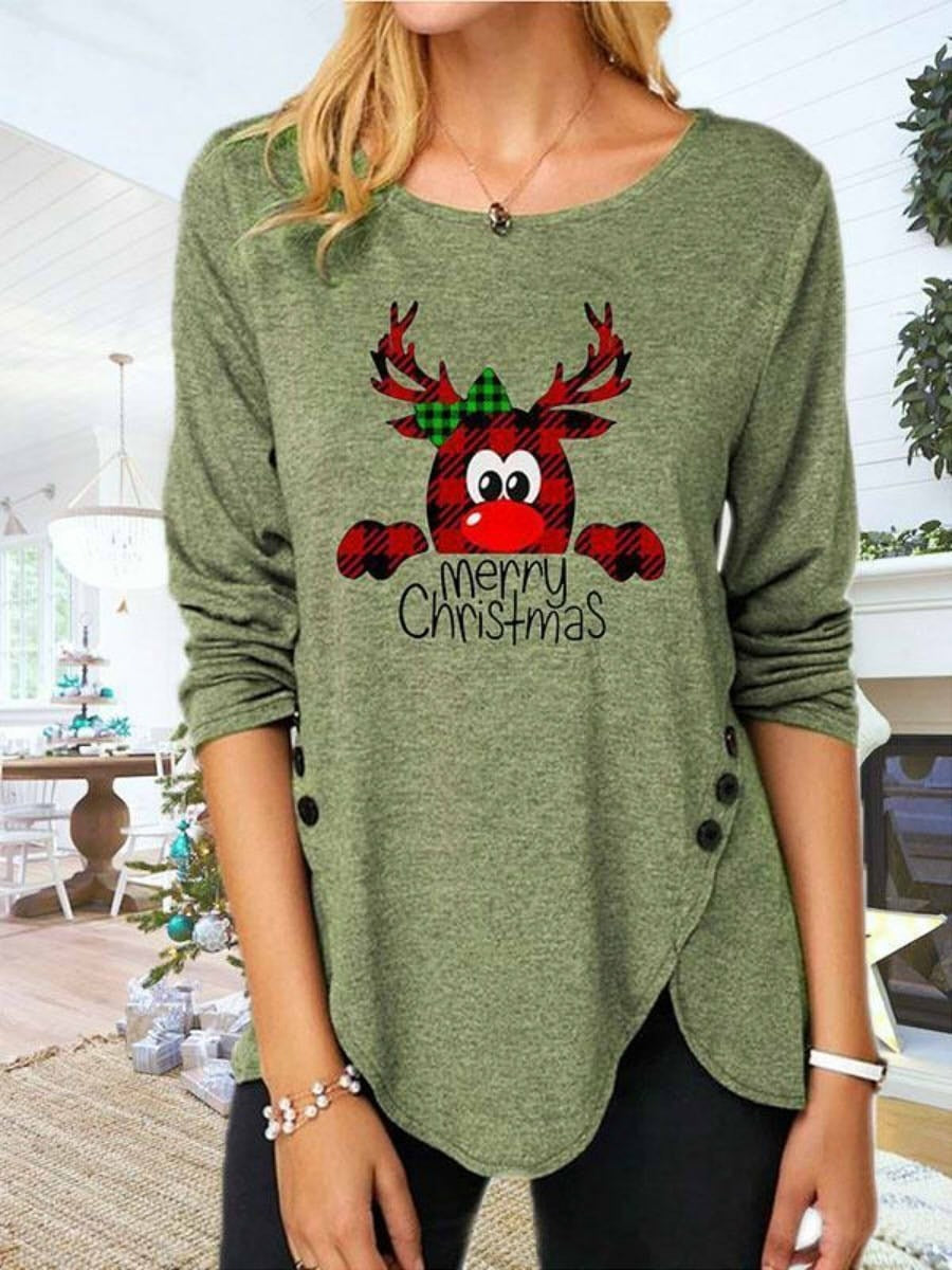 Christmas Reindeer Print Sweatshirts
