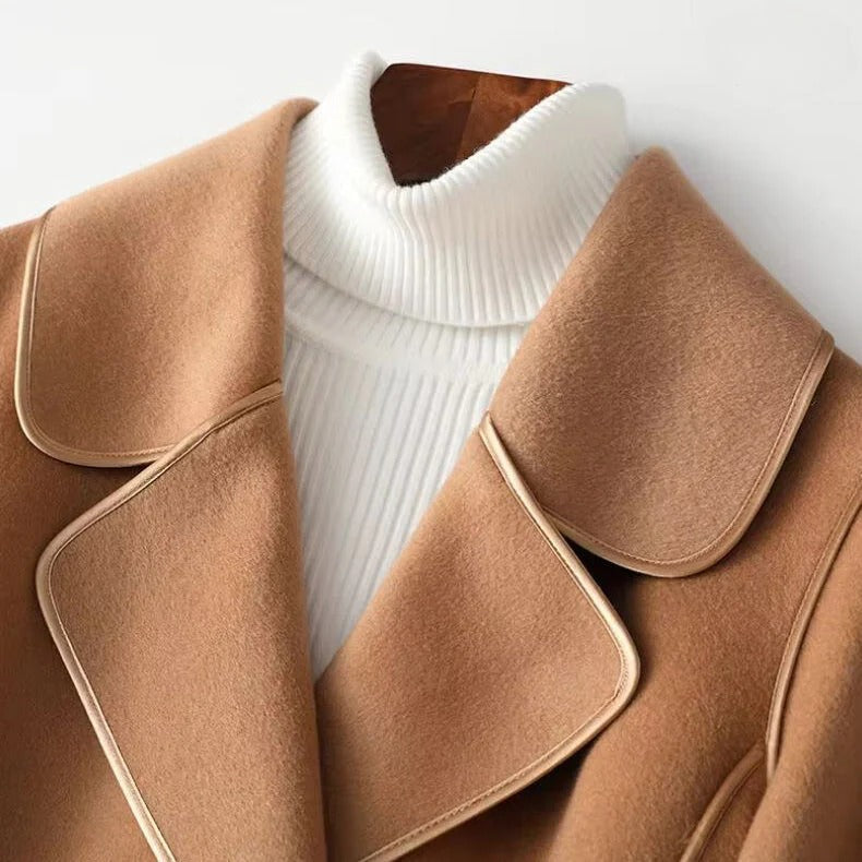 Fall Long Wool Belted Coat