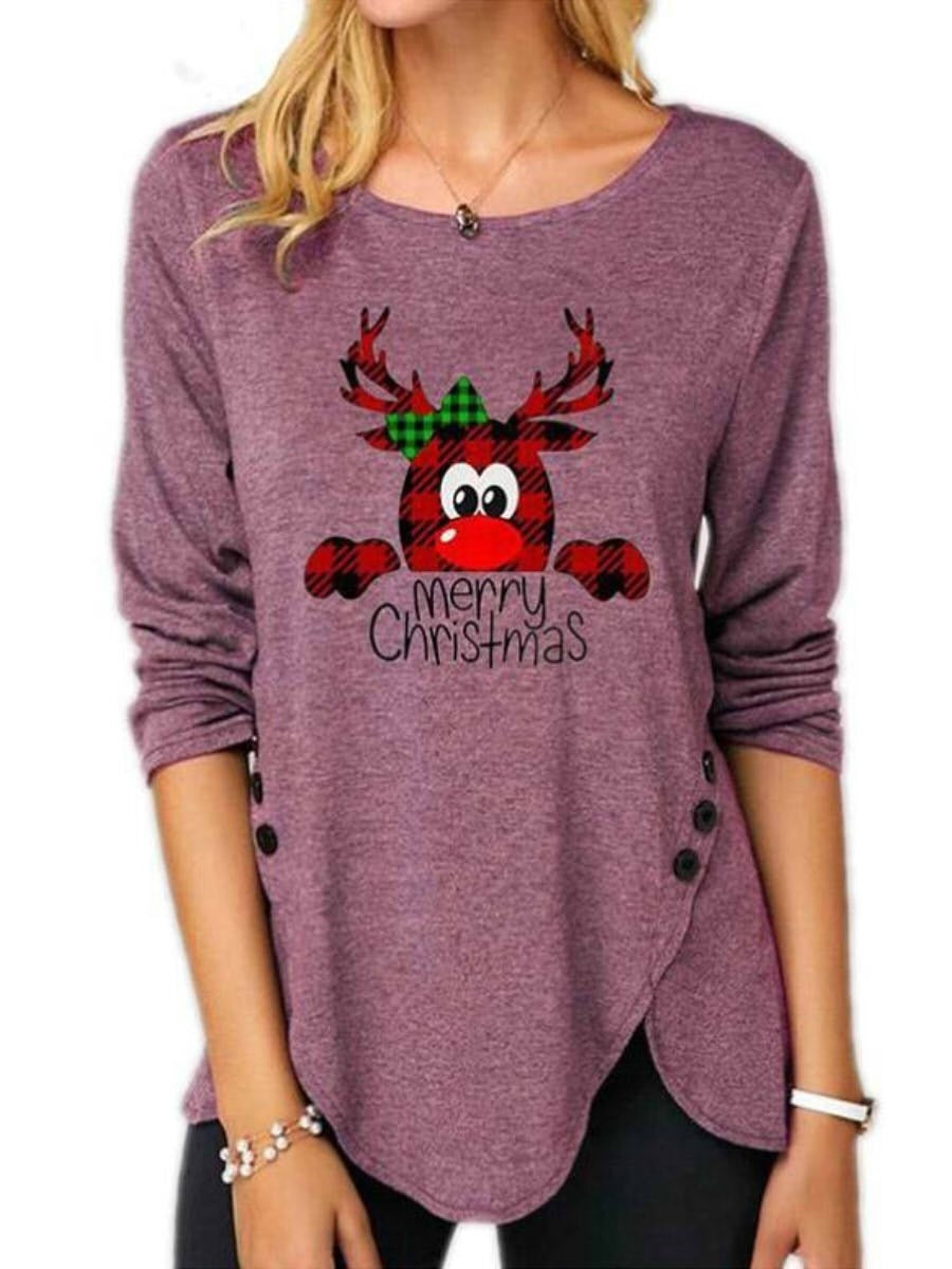 Christmas Reindeer Print Sweatshirts