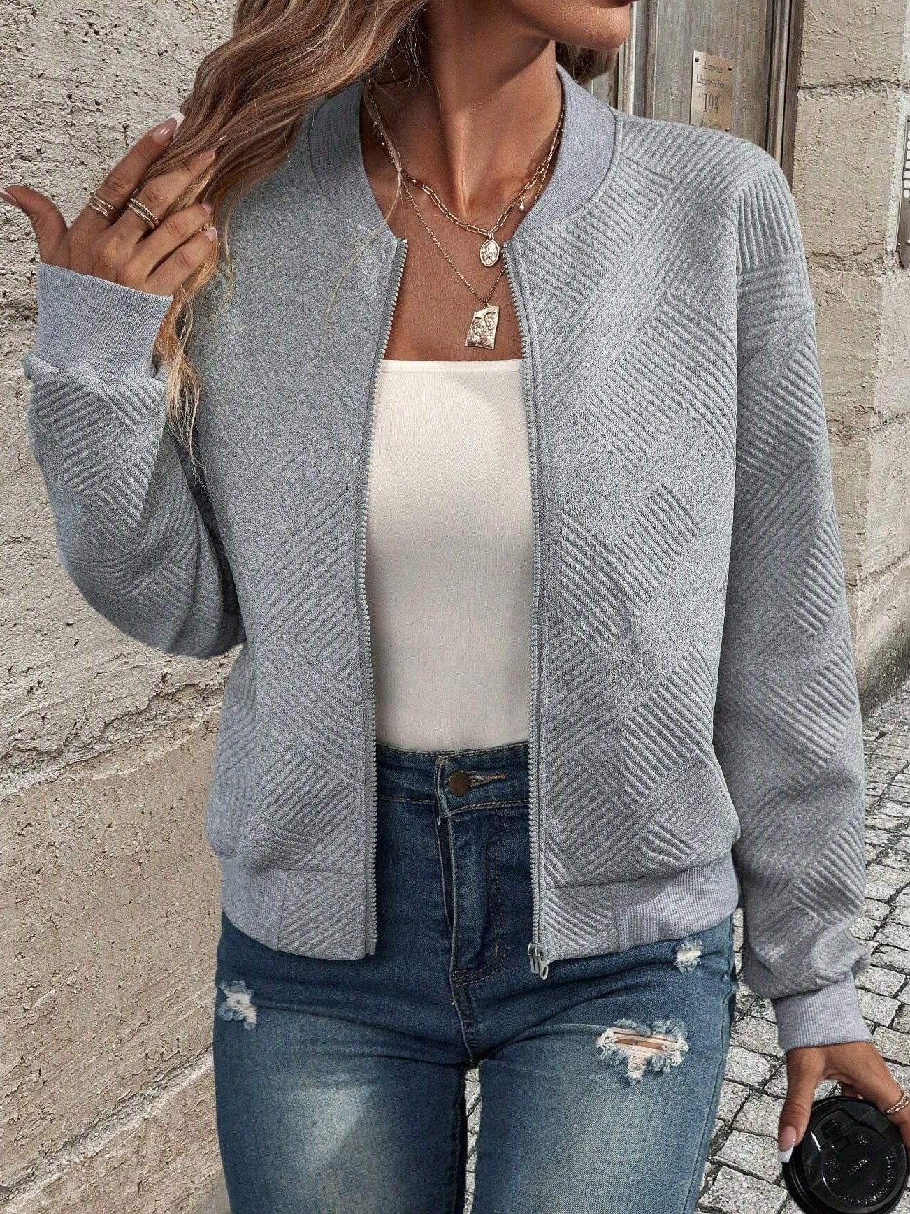 Fall Knit Zip Jacket