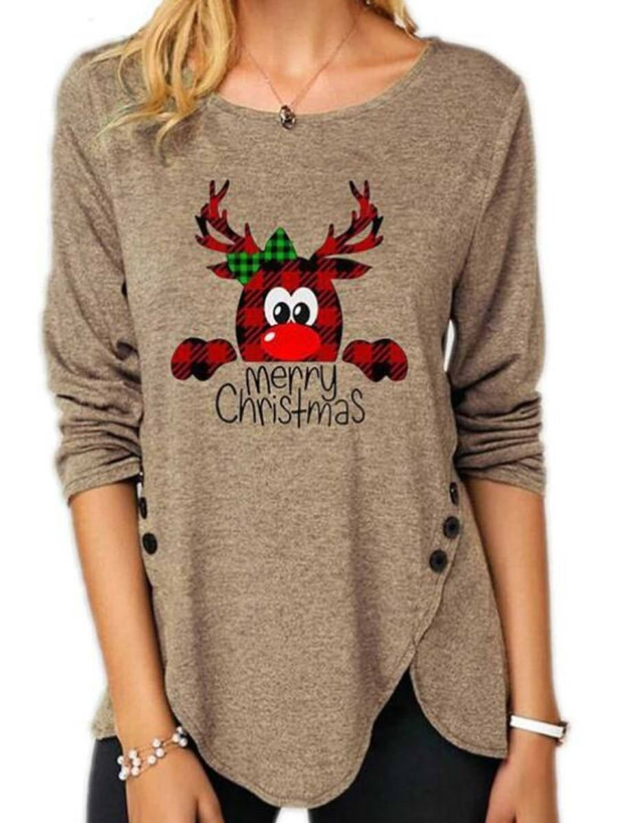 Christmas Reindeer Print Sweatshirts