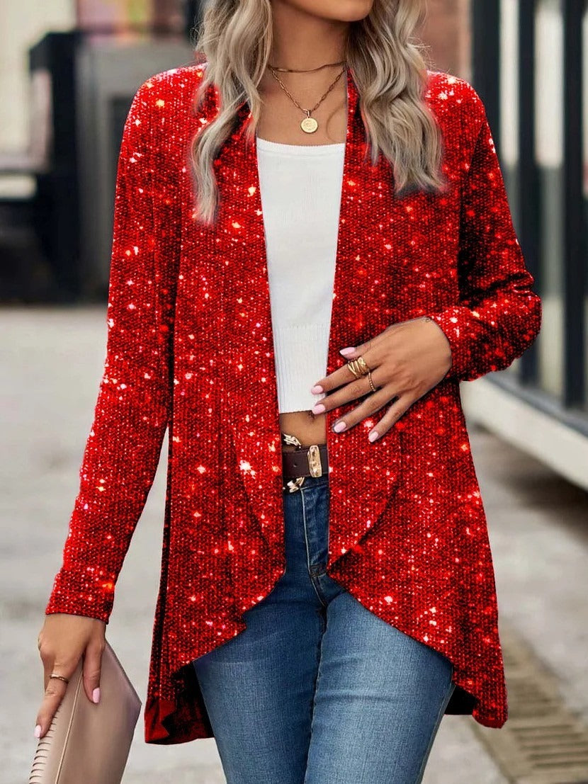 Open Front Sparkle Cardigan