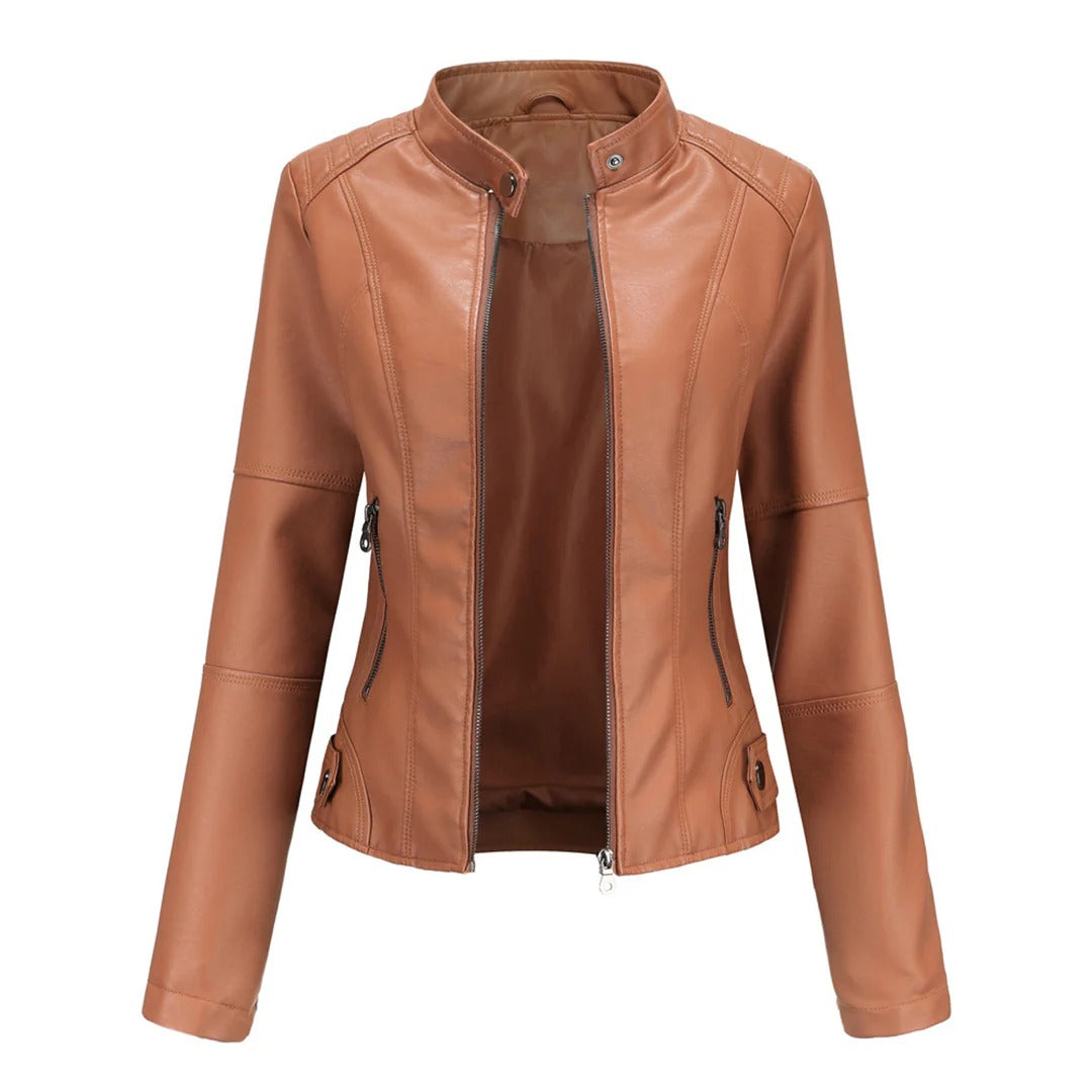Cropped Moto Zip Jacket