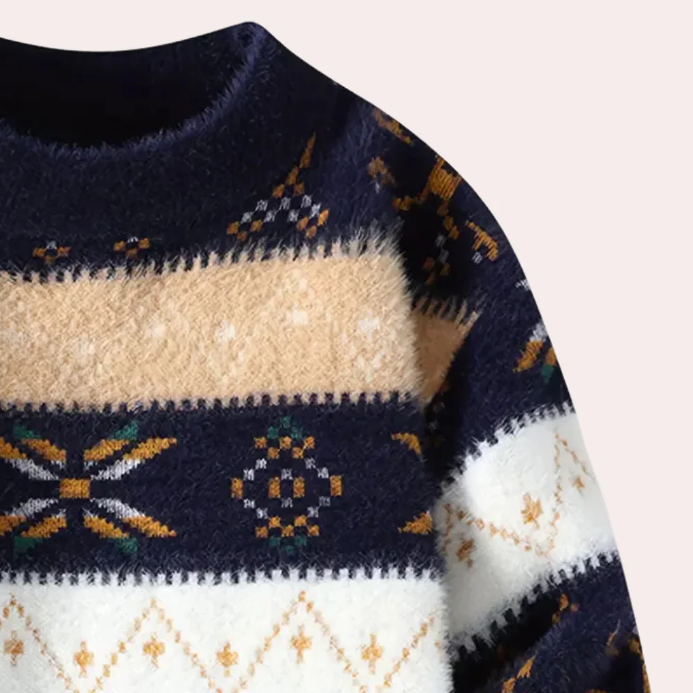 Fall Brushed Geo Stripe Sweater