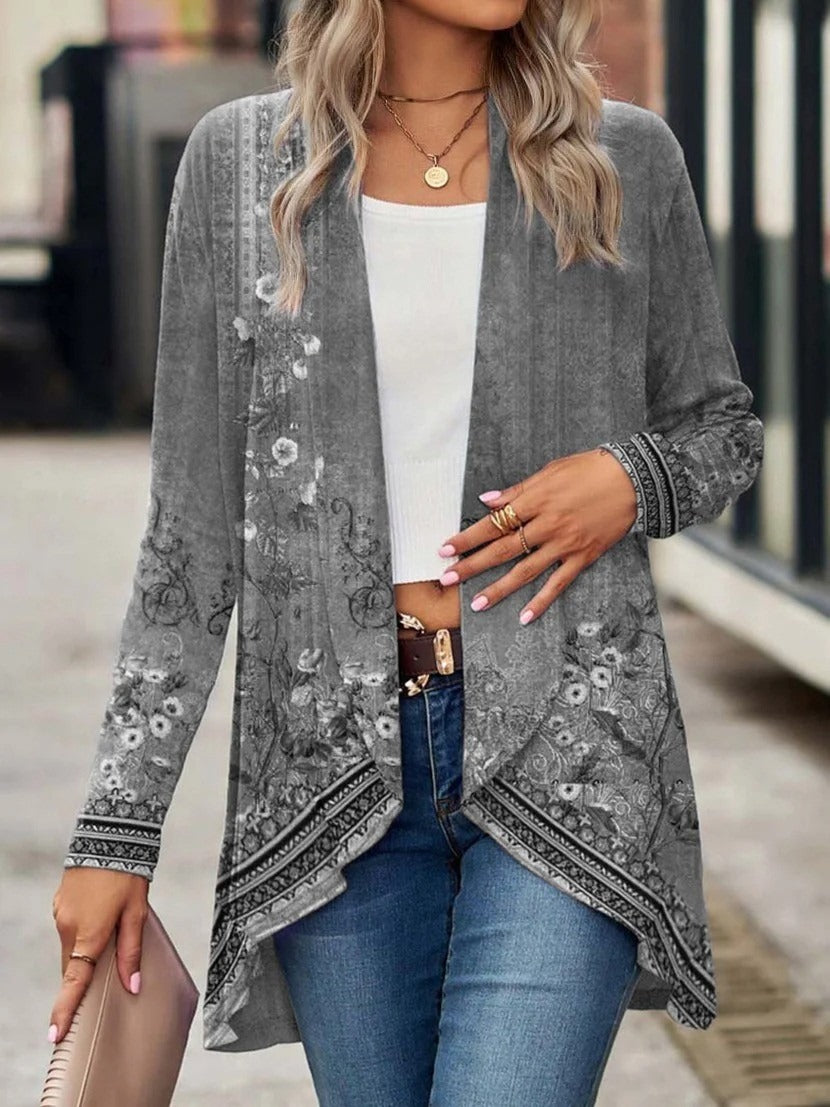Floral Open Front Cardigan