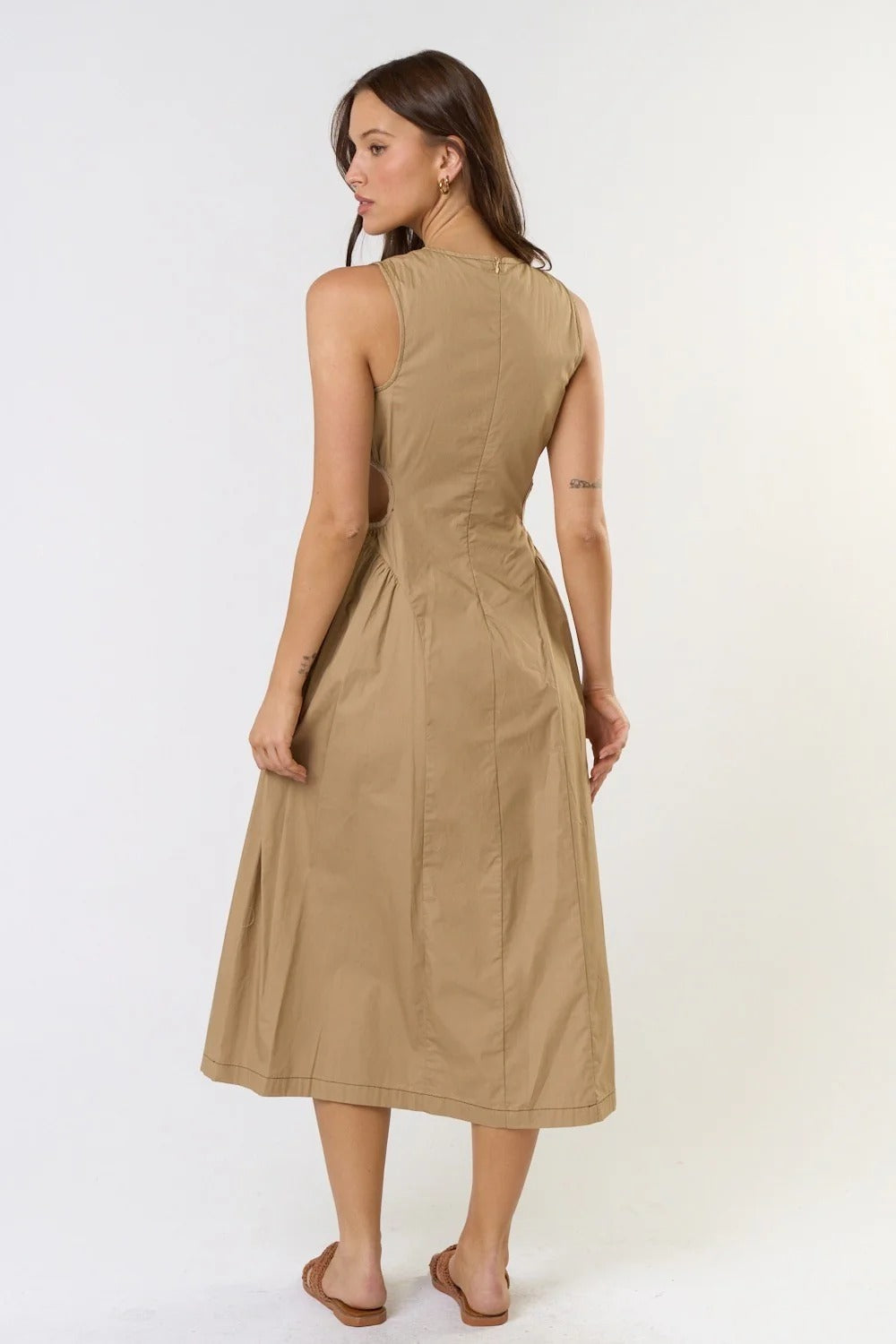 Cut-Out Waist Midi Dress