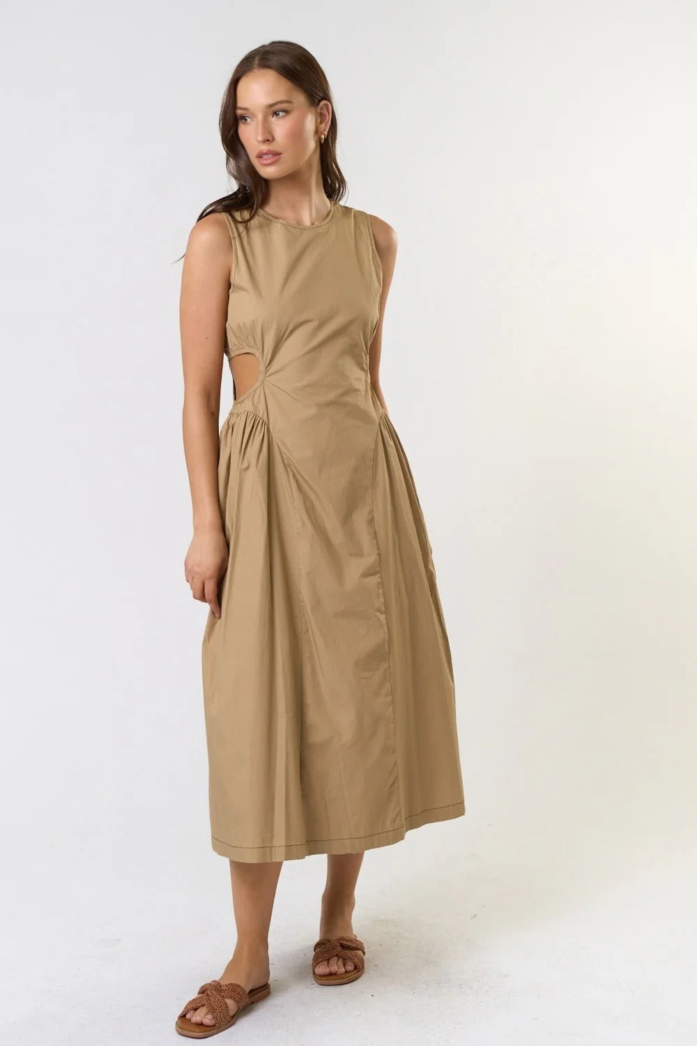 Cut-Out Waist Midi Dress