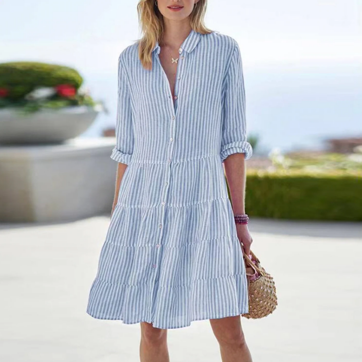 Striped Shirt Dress