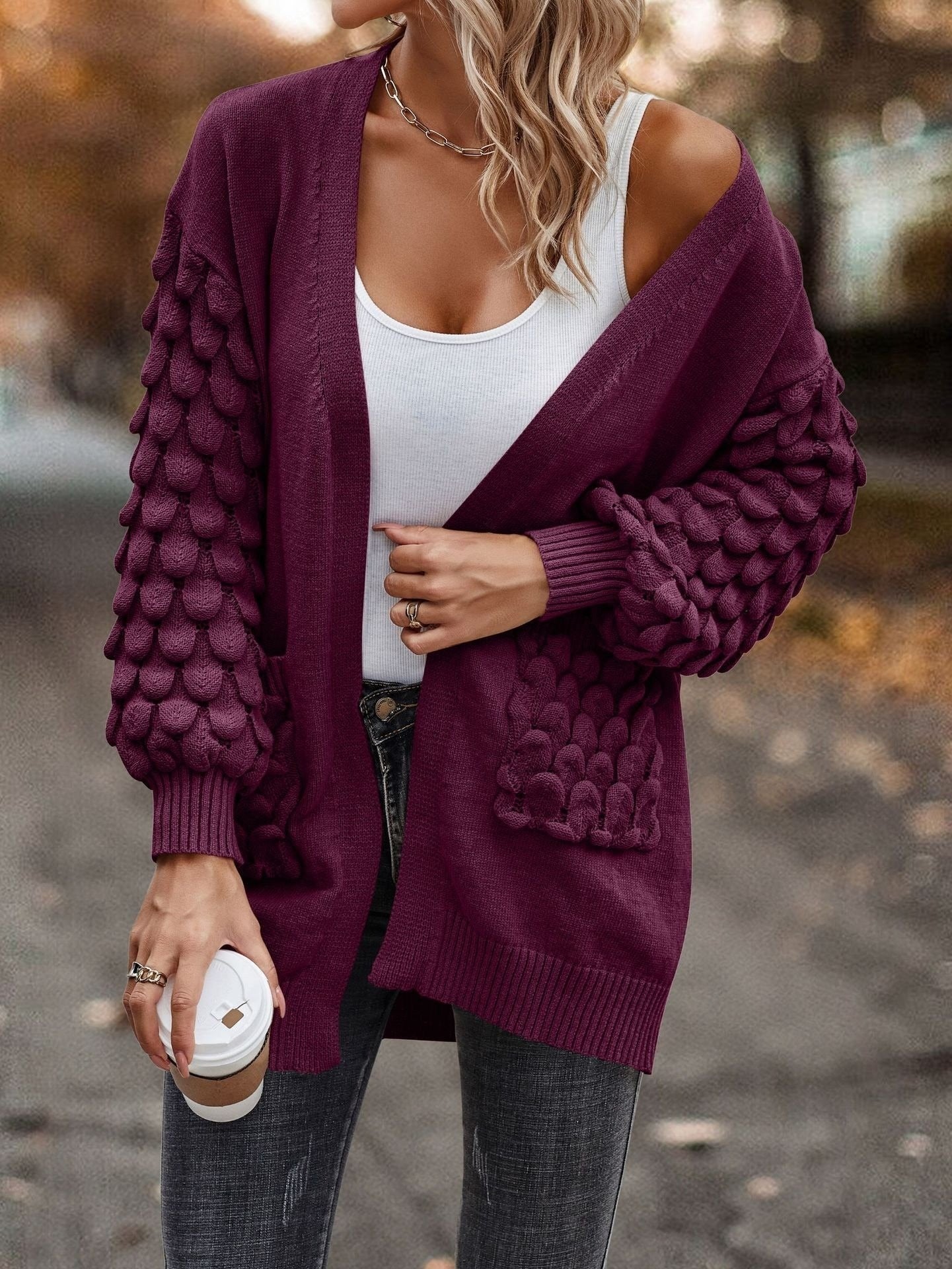 Textured Pocket Knit Cardigan
