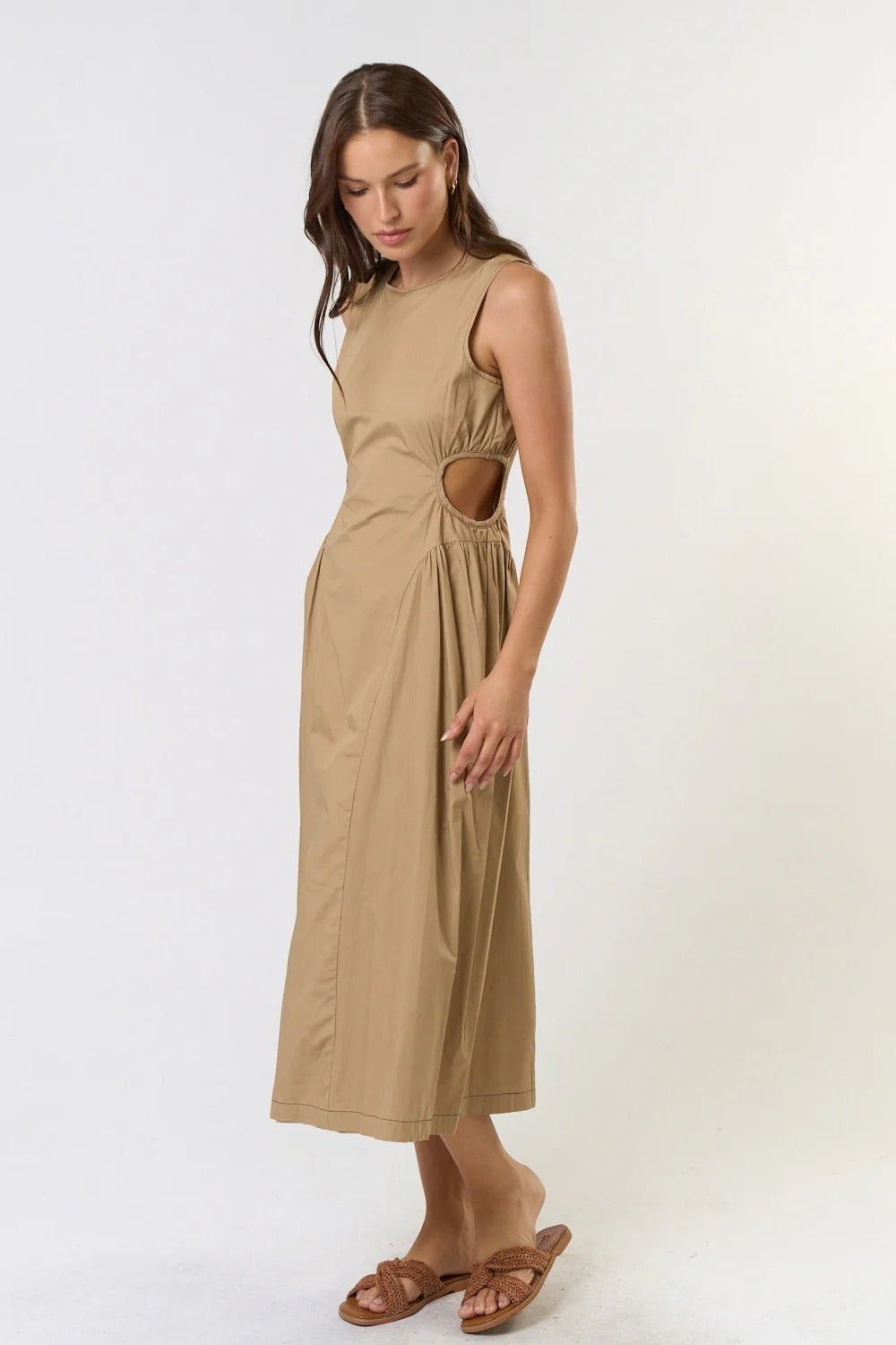 Cut-Out Waist Midi Dress