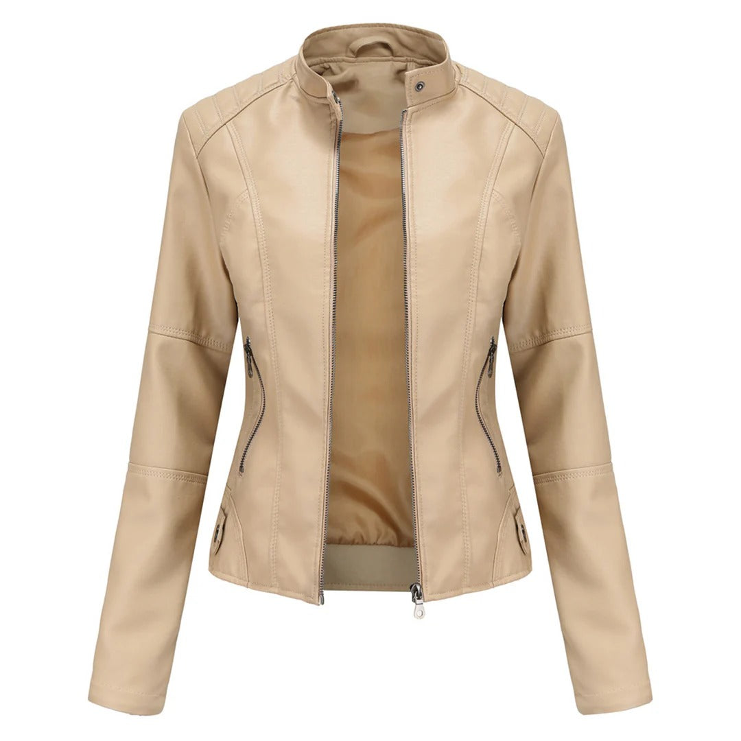Cropped Moto Zip Jacket