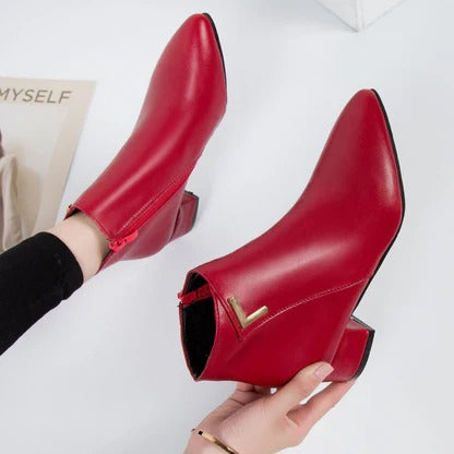 Pointed Toe Ankle Boots For Fall Wear