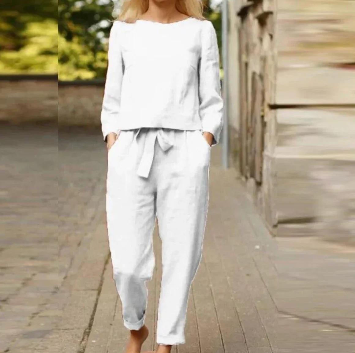 Tie-Waist Linen Set