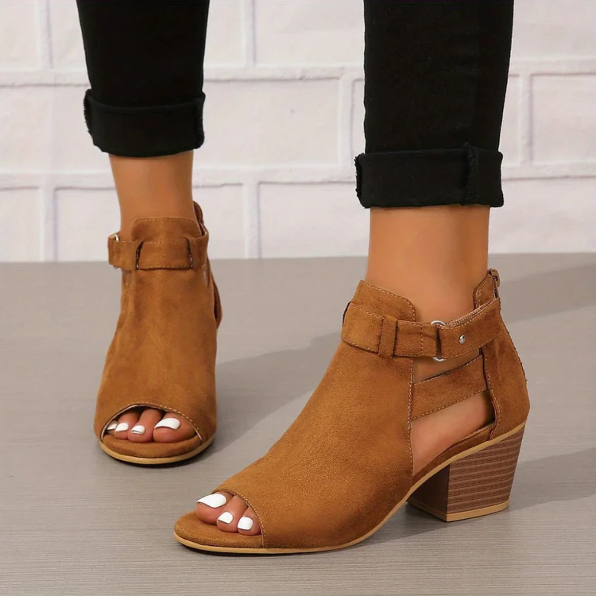 Strata Cutout Block Sandals