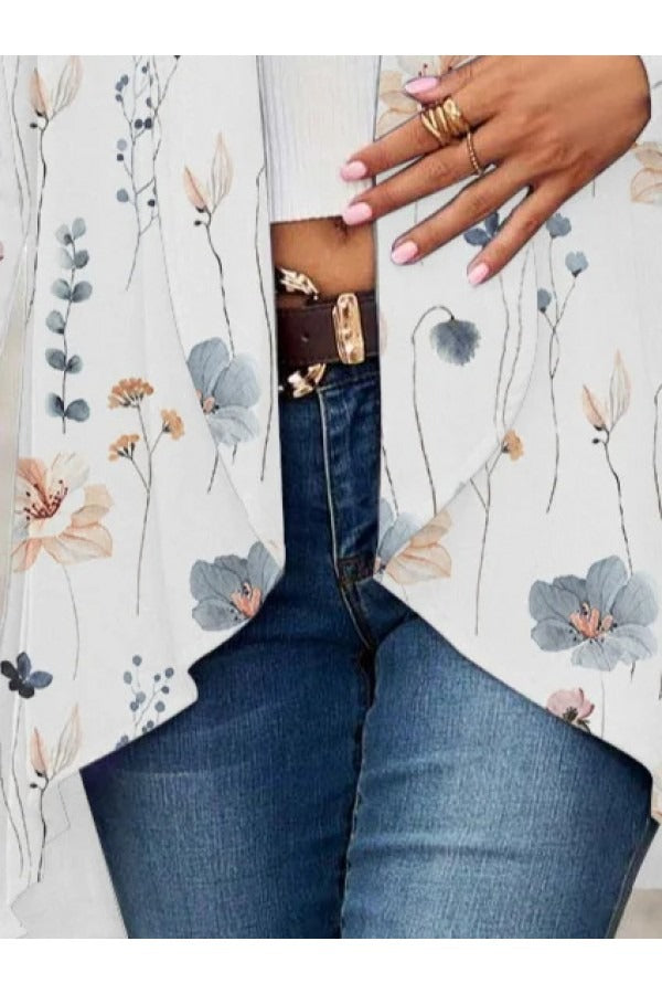 Floral Open Front Cardigan
