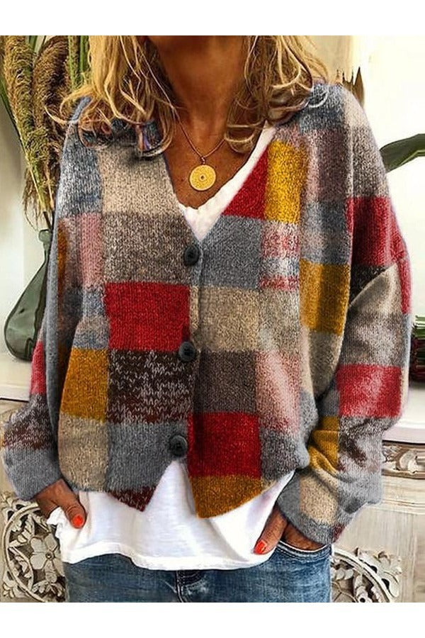Fall Gradient Button Cardigan