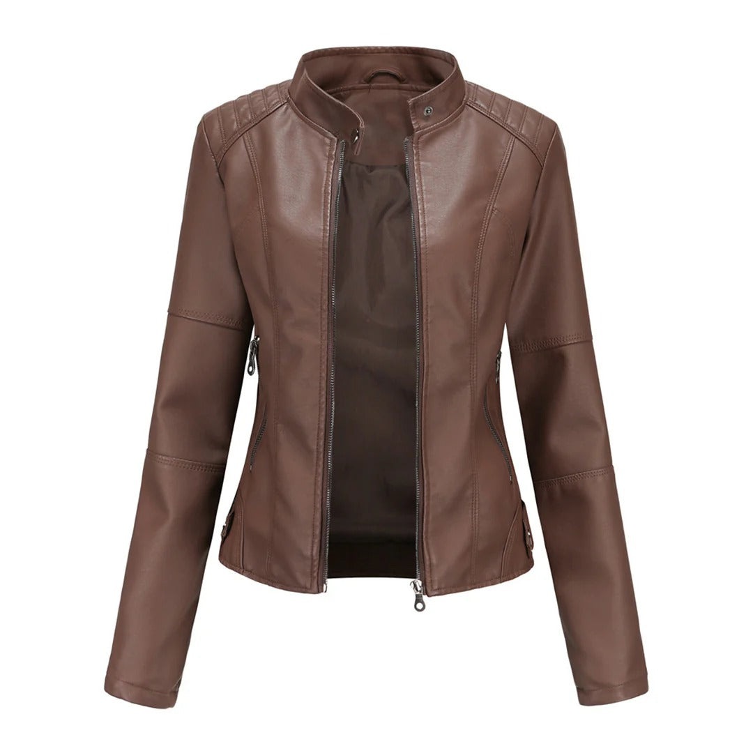 Cropped Moto Zip Jacket