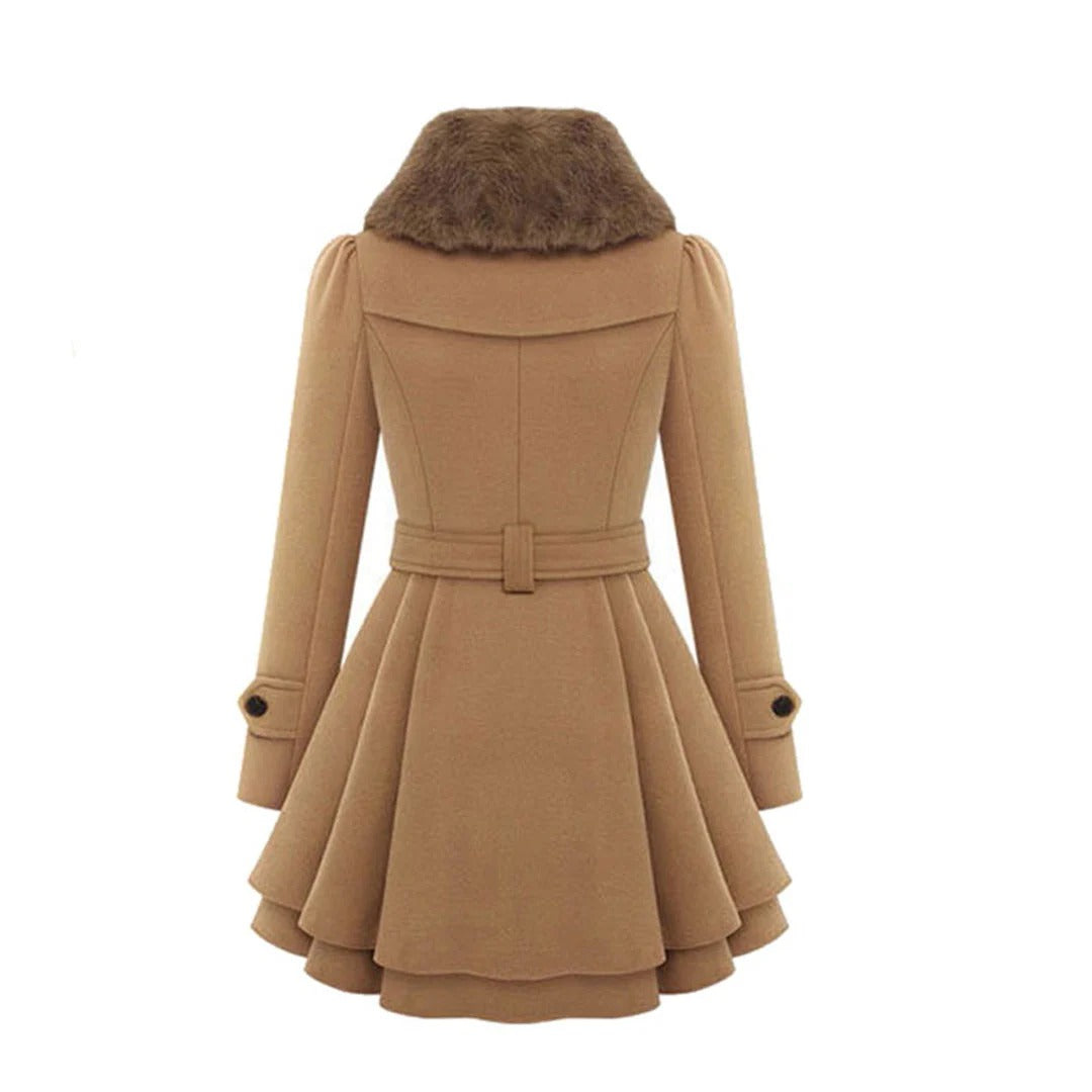 Double-Breasted Fit-and-Flare Coat