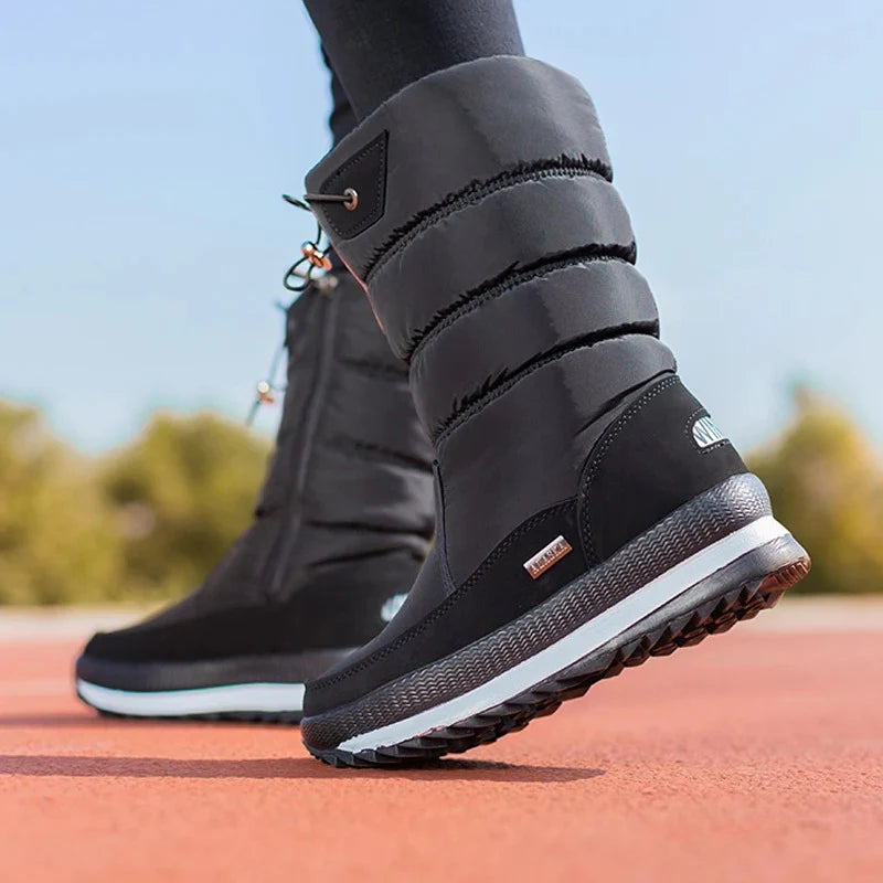 Mid-Calf Boots With Quilted Upper