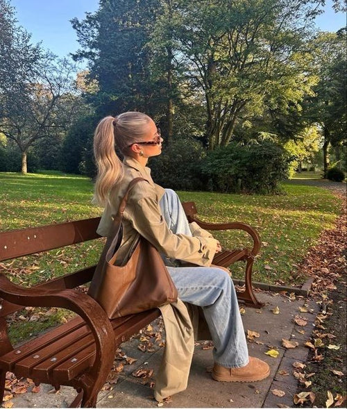 Long Double-Breasted Trench Coat