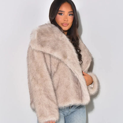 MARCELINE - FAUX FUR GLAM COAT