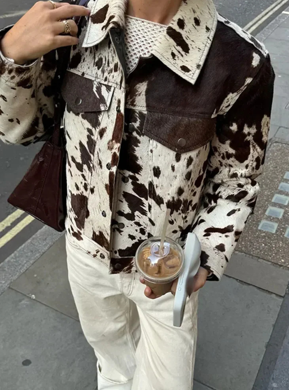 Maddie - cow print jacket