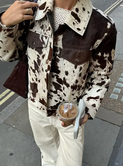Maddie - cow print jacket
