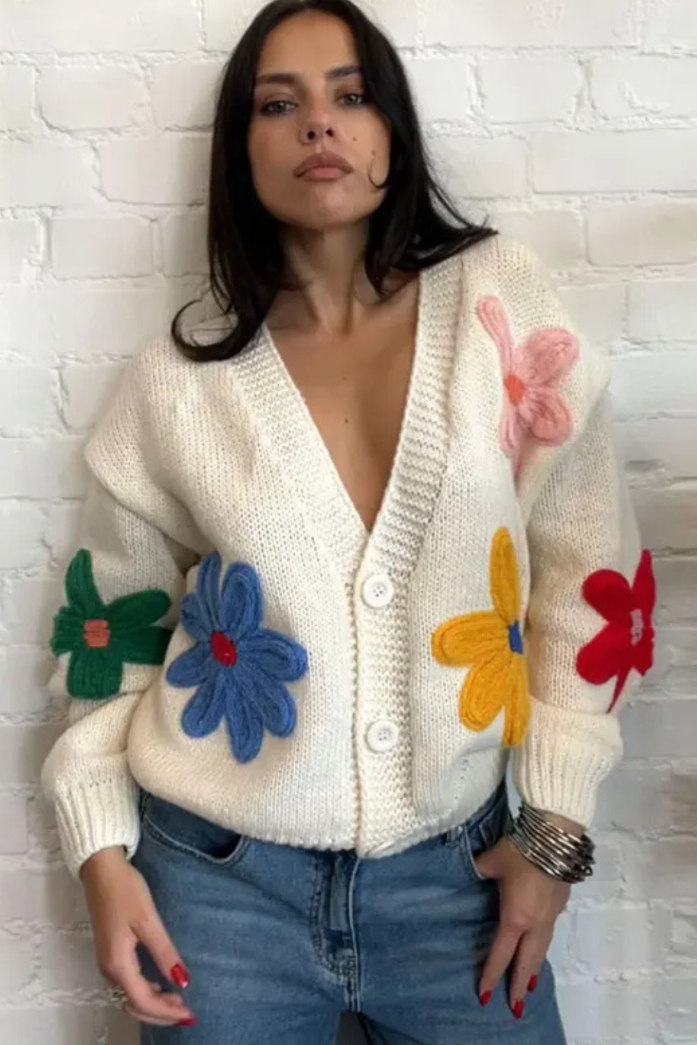 BETHANY - FLORAL KNIT SWEATER