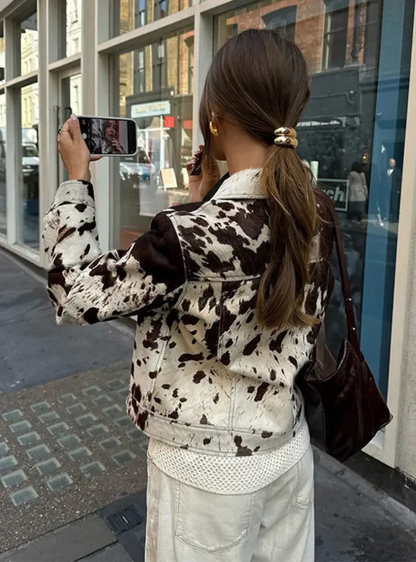 Maddie - cow print jacket