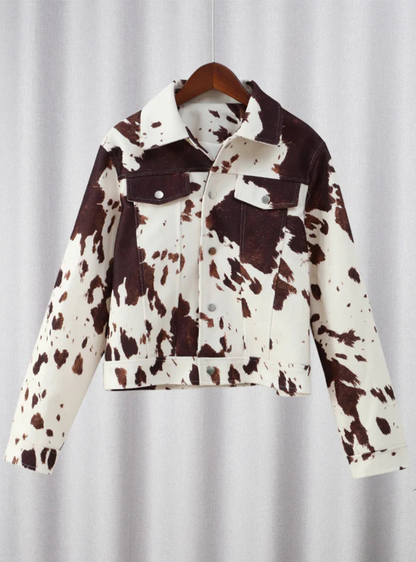 Maddie - cow print jacket