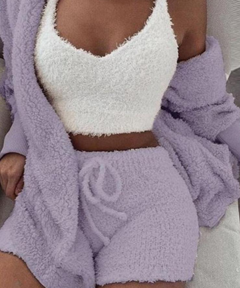 LEERNA - COZY PLUSH KNIT SET