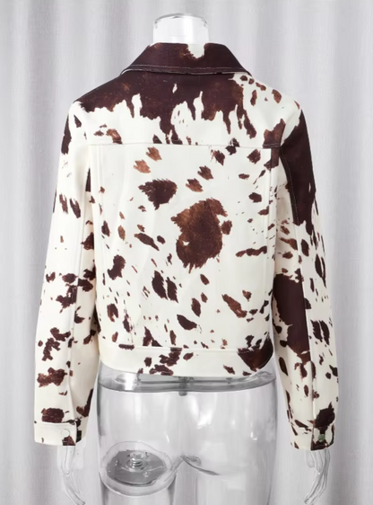 Maddie - cow print jacket
