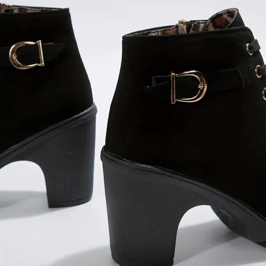 Heeled Lace Up Ankle Boots