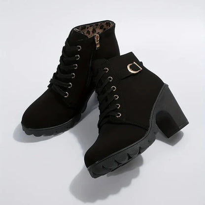 Heeled Lace Up Ankle Boots